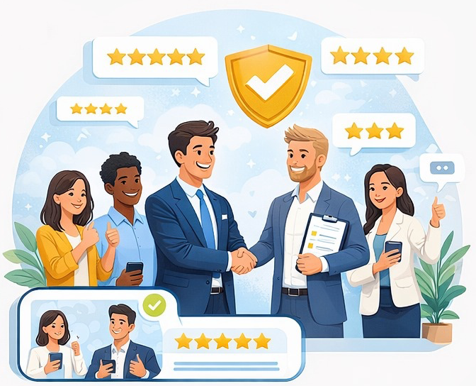 Happy Clients Illustration